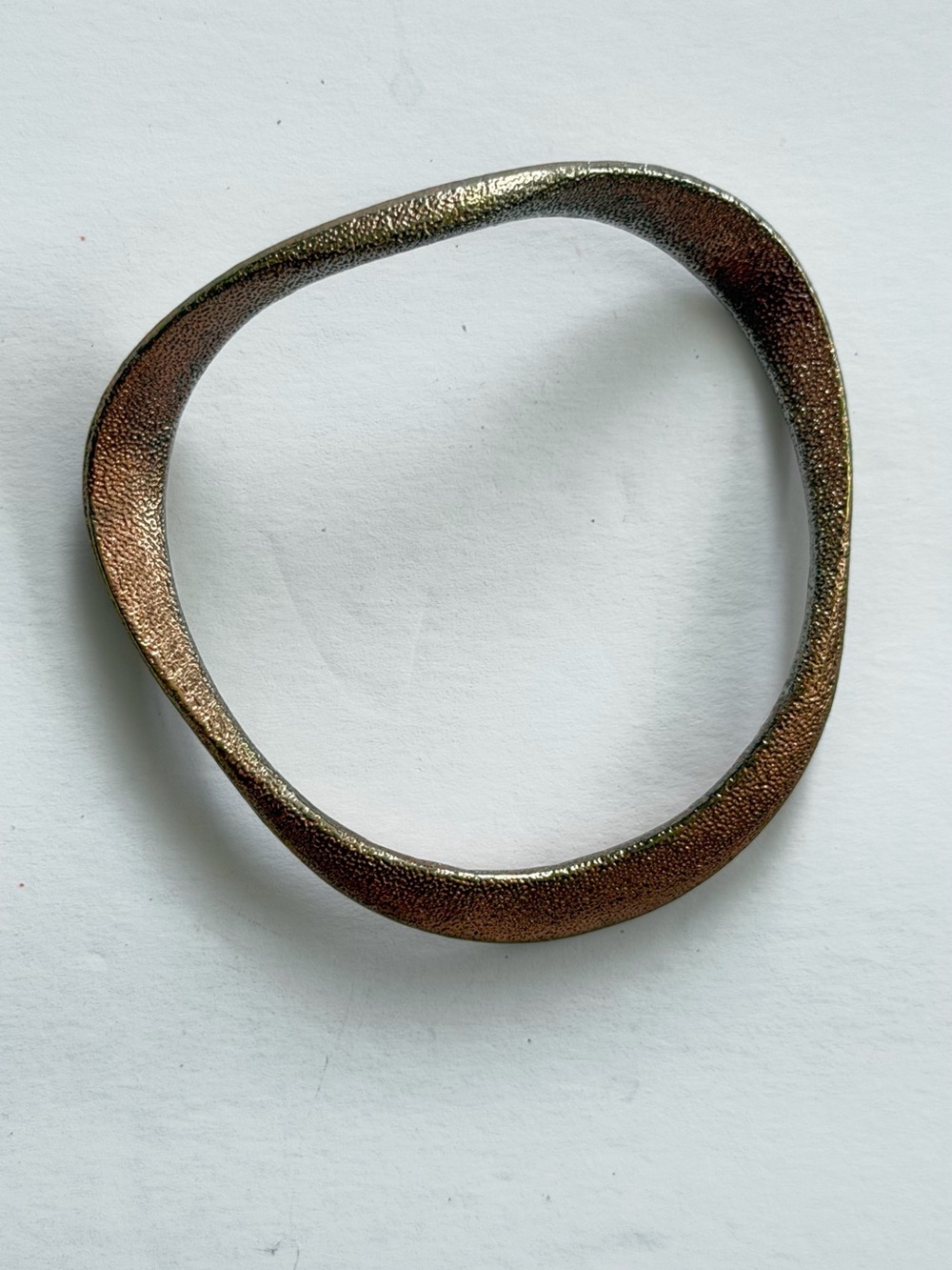 Textured Metallic Bangle Bracelet in Bronze